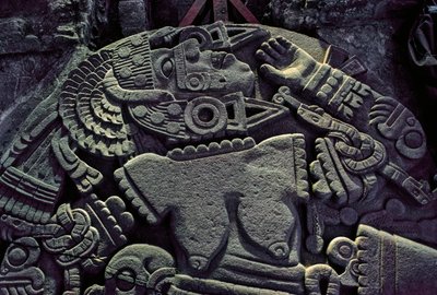 Amerika; arkæologi; Mexico; Templo Mayor; Aztekernes Store Tempel; Coyolxauqui, 2010 (foto) af Kenneth Garrett