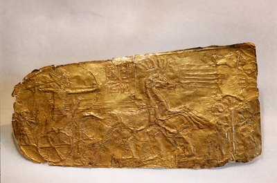 Guldpanel fra Tutankhamons grav, Det Nye Rige, 2002 (foto) af Kenneth Garrett