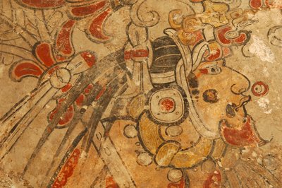 Maya; Maya-malerier; San Bartolo; Guatemala; Dr Bill Saturno, 2002 (foto) af Kenneth Garrett