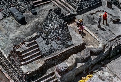 Tenochtitlan, Templo Mayor, Aztec, Kalender, Mexico, Arkæologi, Mexico City, instit..., 2010 (foto) af Kenneth Garrett