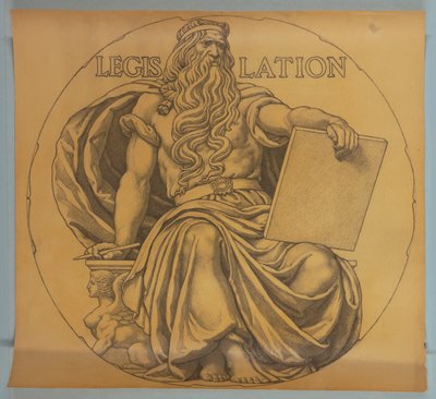 Lovgivning, tegneserie for mosaik i Wisconsin State Capitol Rotunda af Kenyon Cox