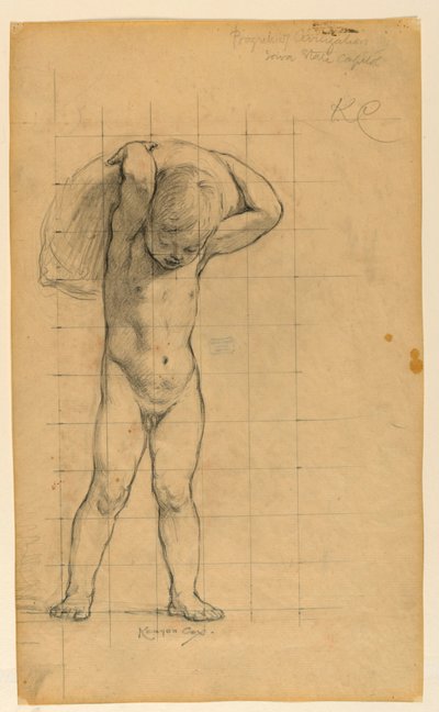 Undersøgelse for "Commerce", "The Progress of Civilization: The Forge, Commerce, and Education" State Capitol, Des Moines, IA af Kenyon Cox