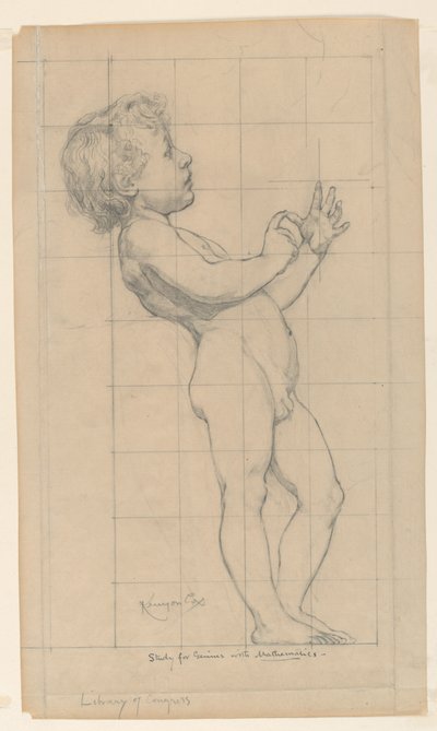 Studie til "Mathematics", "The Sciences," Library of Congress, Washington D.C. af Kenyon Cox