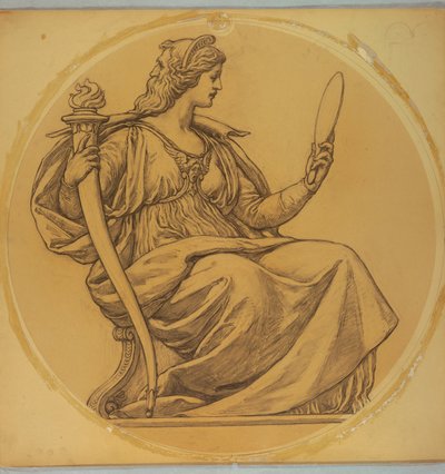 Undersøgelse for "Prudence," Lunette i Hudson County Courthouse, Jersey City, NJ af Kenyon Cox