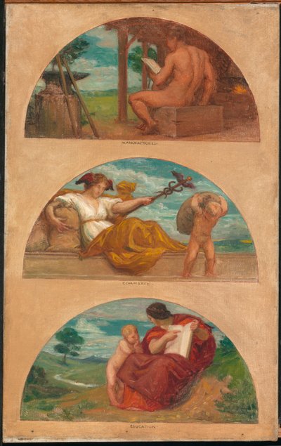 Civilisationens fremskridt: Smedjen, handel og uddannelse..., 1905-1906. af Kenyon Cox