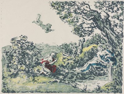 Satyr og flyvende Amor af Ker Xavier Roussel