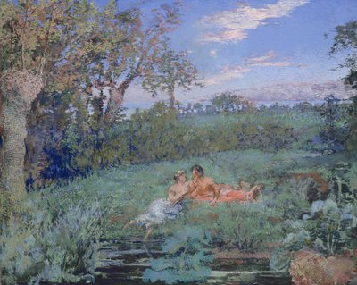The Lovers on the River Bank, ca. 1910-20 (pastel og akvarel på pap) af Ker Xavier Roussel