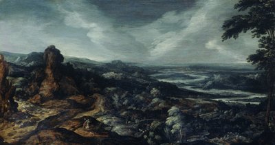 Panoramalandskab med Tobias og englen af Kerstiaen de Keuninck (attributed to)