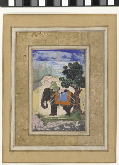 Elefant og rytter Elefant med rytter af Keshavdas (possibly)