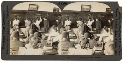 "En regneklasse, Tuskegee, Alabama", ca. 1900 (foto) af Keystone View Company