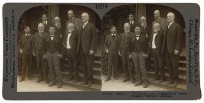 "Booker T. Washington og fremtrædende gæster, Tuskegee Institute, Alabama", april 1906 (foto) af Keystone View Company