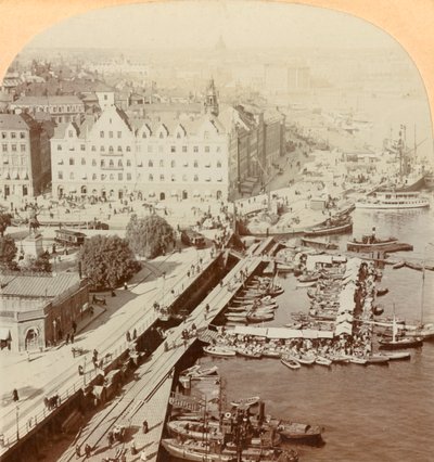 Havn, Stockholm, Sverige, 1901. af Keystone View Company