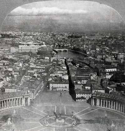 Rom, den evige stad, fra balkonen i St. Peters Italien, 1904. af Keystone View Company
