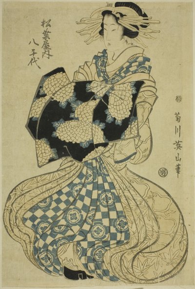 Kurtisanen Yachiyo fra Matsubaya, fra en unavngiven serie af kurtisaner på parade af Kikukawa Eizan