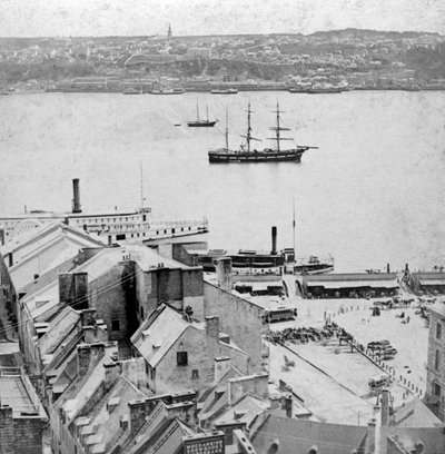 Udsigt fra Dufferin Terrace, Quebec, Canada. af Kilburn Brothers