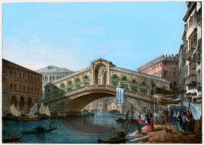 Rialtobroen, Venedig, Italien, 1800-tallet. af Kirchmayn