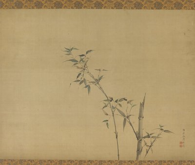 Bambusstængler med grene og løv, Edo-periode, 1800-tallet. af Kishi Ganku