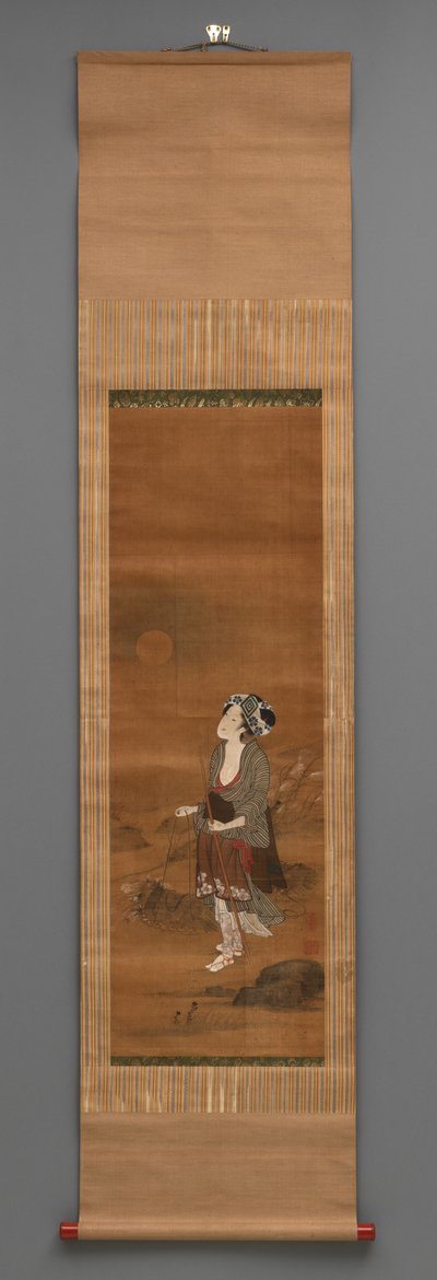 Stående figur, ca. 1790-1850 (akvarel på silke) af Kitagawa Fujimaro