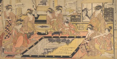 Et votivbillede, der skal doneres til Kannon fra Asakusa..., ca. 1800. af Kitagawa Kikumaro