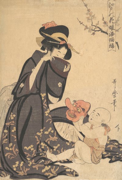 En kvinde leger med en ung dreng, ca. 1804. af Kitagawa Utamaro