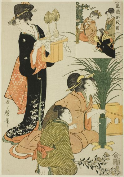 Akt IV, fra Treasury of the Loyal Retainers af Kitagawa Utamaro