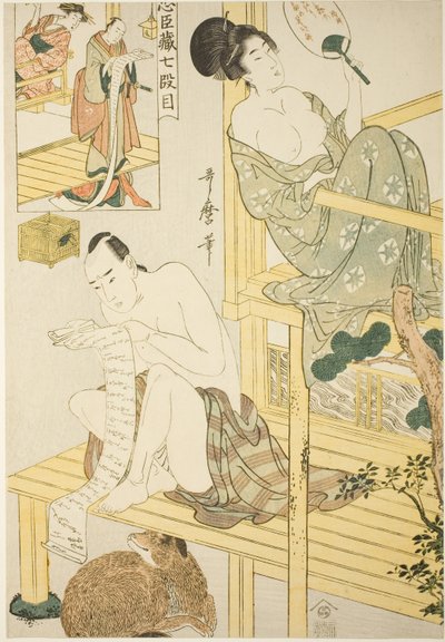 Akt 7, fra serien "Treasury of the Loyal Retainers (Chushingura) (Shichi-damme)" af Kitagawa Utamaro