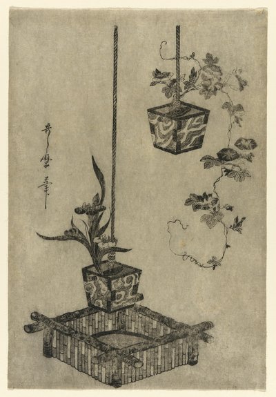 Arrangementer af Iris og Morning Glories af Kitagawa Utamaro
