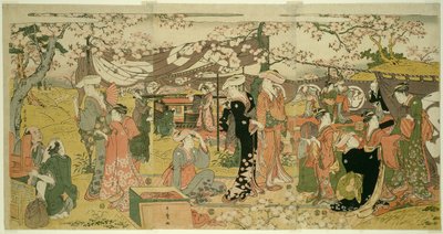 Banket med kirsebærblomster (Oka no utage) af Kitagawa Utamaro