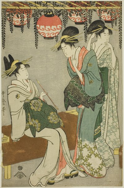 Kurtisaner under Wisteria Arbor af Kitagawa Utamaro