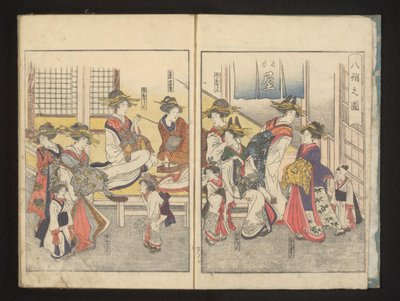 Kurtisaner i et værelse af Kitagawa Utamaro