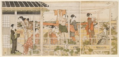 Tørring af tøj (Monohoshi) af Kitagawa Utamaro