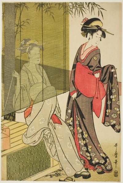 Tørre og strække klud af Kitagawa Utamaro