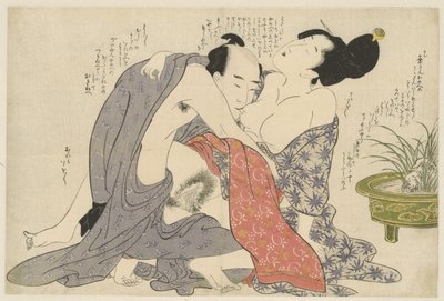 Hemmelig affære mellem en gift mand og en gift kvinde Negai no itoguchi (serietitel) af Kitagawa Utamaro