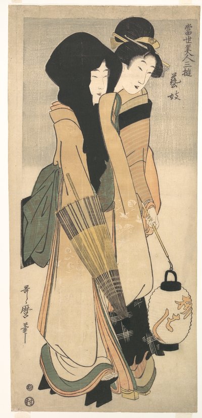 »Geisha« fra serien »De tre fornøjelser hos nutidens skønheder« (Tōsei bijin san’yū: Geigi) af Kitagawa Utamaro