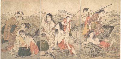 Pigefiskere og badende, 1791. af Kitagawa Utamaro