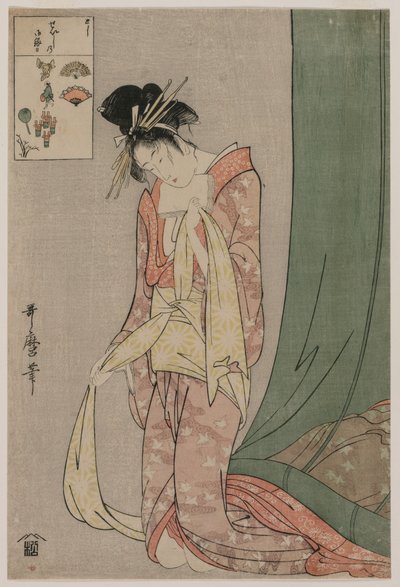Hanaogi fra Ogiya fra serien Picture Puzzles, ca. 1797. af Kitagawa Utamaro