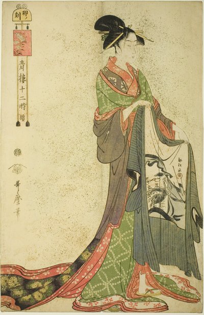 Hour of the Hare [6am] (U no koku), fra serien "The Twelve Hours in Yoshiwara" ("Seiro juni toki tsuzuki") af Kitagawa Utamaro