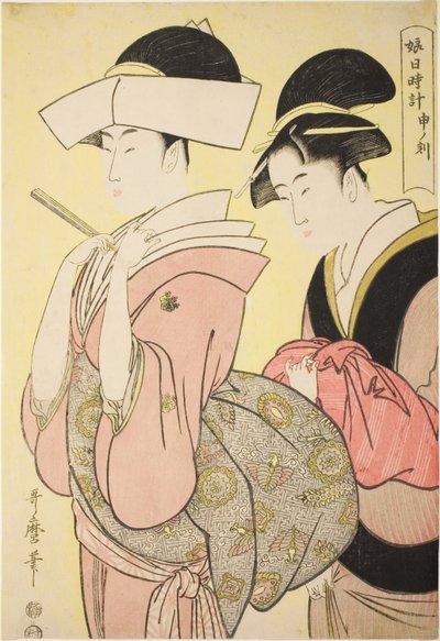 Hour of the Monkey [16:00] (Saru no koku), fra serien "Sundial of Young Women (Musume hi-dokei)" af Kitagawa Utamaro