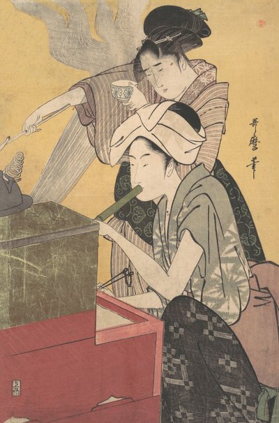 I køkkenet, ca. 1794-95. af Kitagawa Utamaro