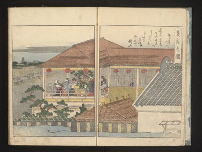 Ser fuldmånen fra en balkon af Kitagawa Utamaro