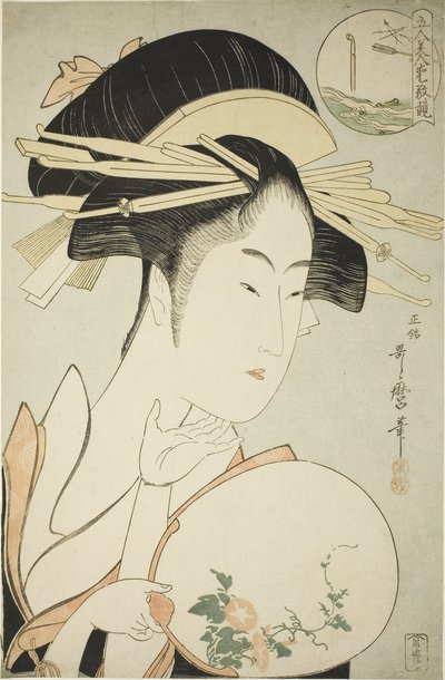 Kisegawa of the Matsubaya, ca. 1795-96 (træbloktryk i farver; oban) af Kitagawa Utamaro