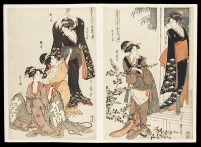 Kômei bijin mitate Chûshingura junimai tsuzuki (Chûshingura-dramaet parodieret af berømte skønheder): et sæt på tolv tryk, ca. 1795 (farve-træsnit) af Kitagawa Utamaro
