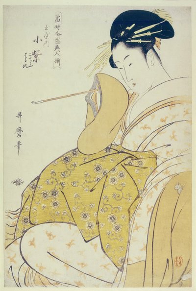 Mørk lilla f te Tamaya, Ka 1794 af Kitagawa Utamaro