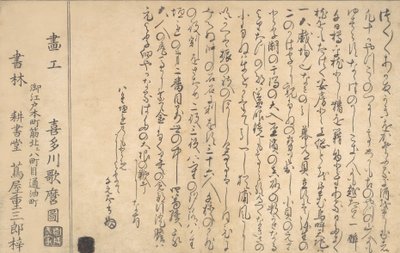 Sidste side i Bogen af Skaller, 1790. af Kitagawa Utamaro