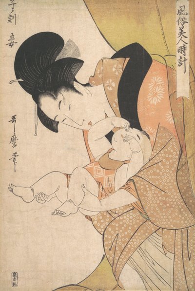 Midnat: Mor og søvnigt barn, 1790. af Kitagawa Utamaro