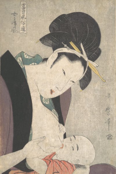 Mor og barn, ca. 1790. af Kitagawa Utamaro