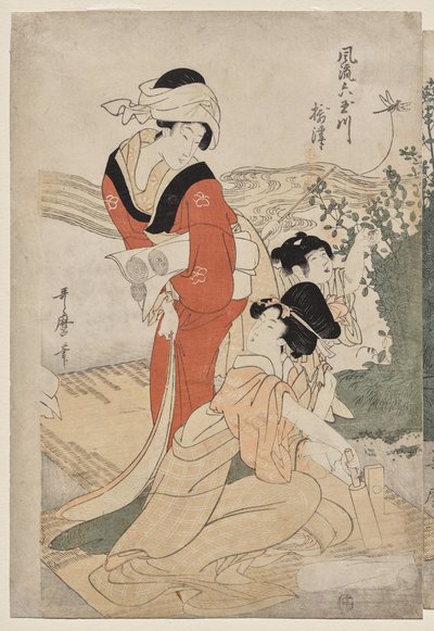Musashi-provinsen fra serien Fashionable Six Jewel Rivers (Furyu Mu Tamagawa) af Kitagawa Utamaro