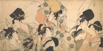 Narihiras rejse mod øst, ca. 1797. af Kitagawa Utamaro