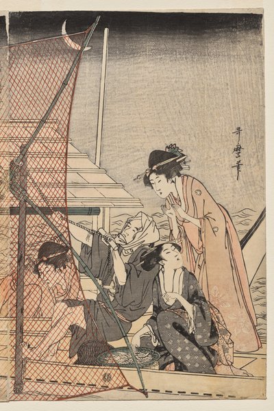 Garnfiskeri om natten af Kitagawa Utamaro