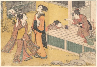 Nytårsspil, fra den trykte bog »Årstidernes blomster« (Shiki no hana) af Kitagawa Utamaro